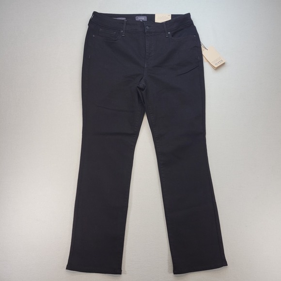NYDJ Jeans Womens‎ 14 Black Marilyn Straight Mid Rise Lift Tuck Stretch Denim - Picture 1 of 14
